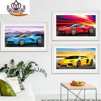 封后(FENGHOU)2019新款钻石画满钻卡通跑车法拉利十字绣钻石绣儿童房男孩 [红色款]满钻75*45厘米(炫彩魔方