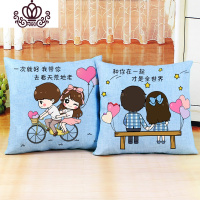 封后十字绣2019新款绣情侣一对简单绣客厅卧室线绣十字绣抱枕套自己绣 [棉线]黄色一对+2个枕芯