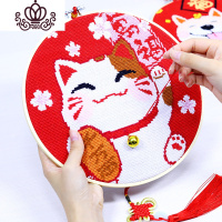 封后(FENGHOU)十字绣小件客厅自己简单绣新款清新自然风手工小幅满线绣挂件2 [竹子绣绷]真铃铛一套2幅-生态棉线[