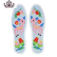 封后十字绣2019年新款手工diy刺绣鹿鞋垫自己绣手工戳戳绣3d动物图案 40码鞋垫小鹿半成品送工具包