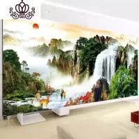 封后KS十字绣2019新款绣旭日东升十字绣风景山水画客厅线 [注意:现在拍下送剪刀、拆线、穿线器,绣针,绕线板、顶针箍]