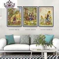 封后(FENGHOU)线绣2019新款森林日记客厅卧室小件三联画满绣十字绣自己绣 [Y610507森林日记-枫叶女孩11
