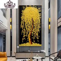 封后摇钱树十字绣2019新款绣自己绣手工线绣满绣小挂件简约现代客厅 [丝线满绣]50*90厘米中格三股绣