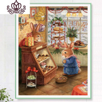 封后(FENGHOU)兔子商店钻石画满钻石绣儿童卧室卡通可爱贴钻十字绣2019新 [满钻版]80x105厘米5D魔方圆钻