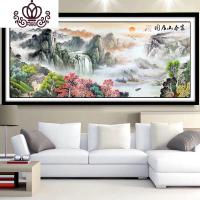 封后十字绣2019新款线绣大幅客厅大气风景自己绣手工满绣富 [2020送鹤剪]2.3米富春山居图新版780大格6股绣[法