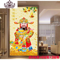 封后5D十字绣钻石画满钻客厅2019新款财神爷方钻贴钻砖石画玄关钻石绣 支持定制价格询客服