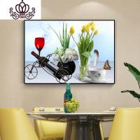 封后(FENGHOU)简约清新5d钻石画满钻石绣餐厅贴钻十字绣2019新款红酒杯 [满钻版]100x70厘米5D魔方圆钻