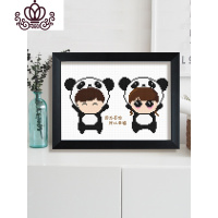 封后十字绣小件2019新款送男朋友情侣可爱小型摆件自己简单绣手工学生 3股线绣生态棉[因为有你款]