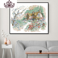 封后十字绣美式风格 美式乡村 风景小屋2019新款绣客厅走廊挂件自己绣 清新印花款尺寸55×44cm中格生态棉线