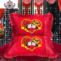 封后十字绣抱枕枕头套件结婚婚庆五件套喜庆自己绣简单绣情侣可爱2019 [抱枕]心形抱枕不含枕芯