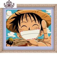 封后精品海贼王帽路飞十字绣卡通动漫动画人物可爱刺绣钻石画挂画 100*81厘米/丝线画格