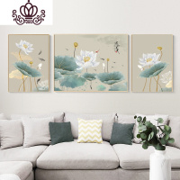 封后荷塘月色十字绣2019新款绣客厅小幅小件古风小型自己手工刺绣荷花 [中间单个]纯棉线4股112x75CM