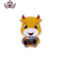 封后4个装创意卡通插座挂钩 强力粘胶电源插头收纳支架免钉粘钩 小牛[四只装]