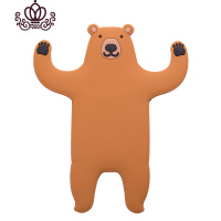 封后挂钩创意卡通粘胶免打孔壁挂浴室厨房可水洗粘钩后钥匙包收纳钩 棕熊
