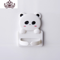 封后创意卡通插座插头挂钩 强力粘胶墙上壁挂式厨房电源线收纳自粘钩 白色[2个装]