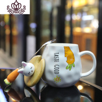封后杯子创意个性潮流马克杯袋盖勺子早餐杯可爱陶瓷杯韩版少女心水杯