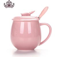 封后咖啡杯带盖带勺杯子陶瓷热水马克杯喝水口杯早餐杯燕麦杯定制ogo