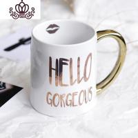 封后东栖DONGXI少女心爆棚粉色星星金色大容量咖啡杯马克杯