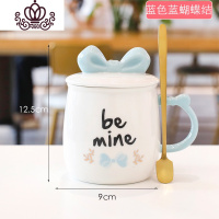 封后简约创意可爱马克杯带盖勺水杯子文艺陶瓷咖啡杯大容量女家用牛奶