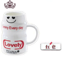 封后ins创意简约可爱陶瓷马克杯大容量 办公家用早餐益力多酸奶牛奶杯