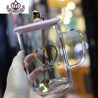 封后杯子家用ins杯子玻璃高颜值北欧风马克杯透明玻璃杯麦片杯早餐杯