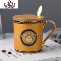 封后欧式骨瓷马克杯红茶水杯 时尚创意简约陶瓷牛奶咖啡杯子家用带盖