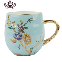 封后欧式陶瓷马克杯骨瓷情侣咖啡杯子大容量复古国风石榴家用礼品