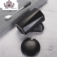 封后创意潮流陶瓷马克杯女带盖勺个性办公室情侣家用水杯子男北欧风格