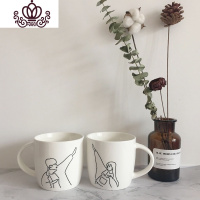 封后自制韩国ins可爱卡通水杯马克杯陶瓷史努比咖啡杯情侣杯学生宿舍