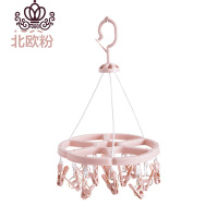 封后带夹子防风衣架家用儿童晾衣架防滑晾晒架多功能内衣架袜子晒衣架