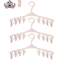 封后家用晾衣架防风挂衣架多功能塑料夹袜子晒内裤挂钩带夹子宿舍