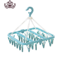 封后可折叠袜夹多夹子晾衣架 家用塑料袜子内衣晾晒防风晒衣夹子