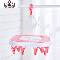 封后晾袜子挂衣架多夹子家用晾衣夹儿童圆盘多功能凉内裤婴儿晒衣架子