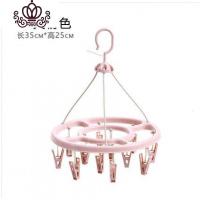 封后架子内衣凉晒晒多的家用夹子架圆形衣架晾功能内裤袜架袜子挂/