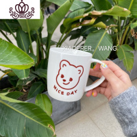 封后自制ins风可爱系奶油小熊陶瓷杯女家用牛奶早餐杯咖啡杯水杯