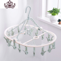 封后婴儿晾衣架晾袜子衣架多夹子宝宝儿童多功能挂钩圆形晒衣架凉衣夹
