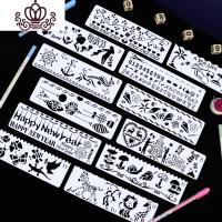 封后1套12支绘画模板diy相册材料配件装饰工具长条花边尺镂空画图版