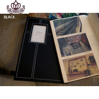 封后韩国六寸照片像册皮质家庭记录插页式6寸相册影集 制作宝宝纪念册 黑色()