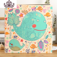 封后diy手工相册黏贴式覆膜黏影集家庭宝宝成长纪念册创意diy照片 蓝鲸+礼盒