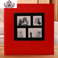 封后皮革 5678寸混装相册本插页式家庭影集6寸横竖版大容量成长纪念册 5678寸混合660张平纹-中国红