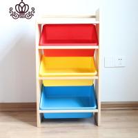 封后儿童实木玩具收纳架幼儿园宝宝多层玩具分类架子置物整理柜收纳箱