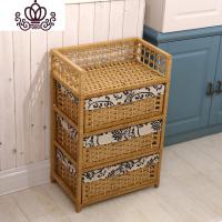 封后田园藤编抽屉式收纳柜床头柜储物柜儿童衣柜婴儿宝宝衣柜整理斗柜