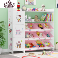 封后儿童玩具收纳架带书架书柜大容量幼儿园宝宝置物架收纳整理架多层