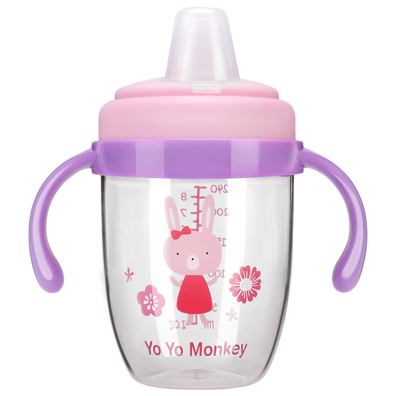优优马骝（YoYo Monkey）婴儿学饮杯6-12个月鸭嘴杯儿童杯子Tritan 240ml 紫色