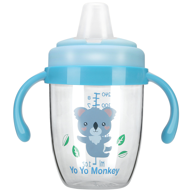 优优马骝（YoYo Monkey） 婴儿学饮杯6-12个月鸭嘴杯儿童杯子Tritan MS170 240ml 蓝色