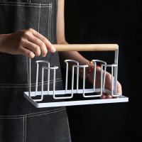 啤酒杯架 家用客厅6只装玻璃杯水杯挂架杯托创意沥水杯架咖啡杯架