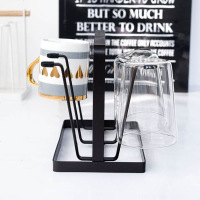 包邮北欧简约铁艺咖啡杯沥水杯架 玻璃杯收纳架 菜板收纳架砧板架