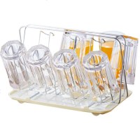 KTV酒店厨房架子8支不锈钢丝沥水杯架玻璃杯架水杯挂架杯架子置物
