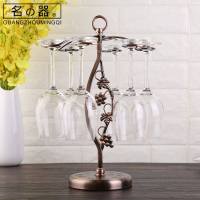 名器新款树叶红酒杯架家用倒挂现代简约红酒杯架摆件欧式创意6只