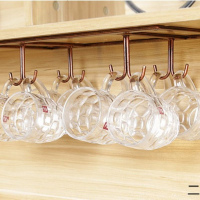 免钉红酒杯架马克杯架悬挂酒柜倒挂咖啡杯架子橱柜酒架摆件创意